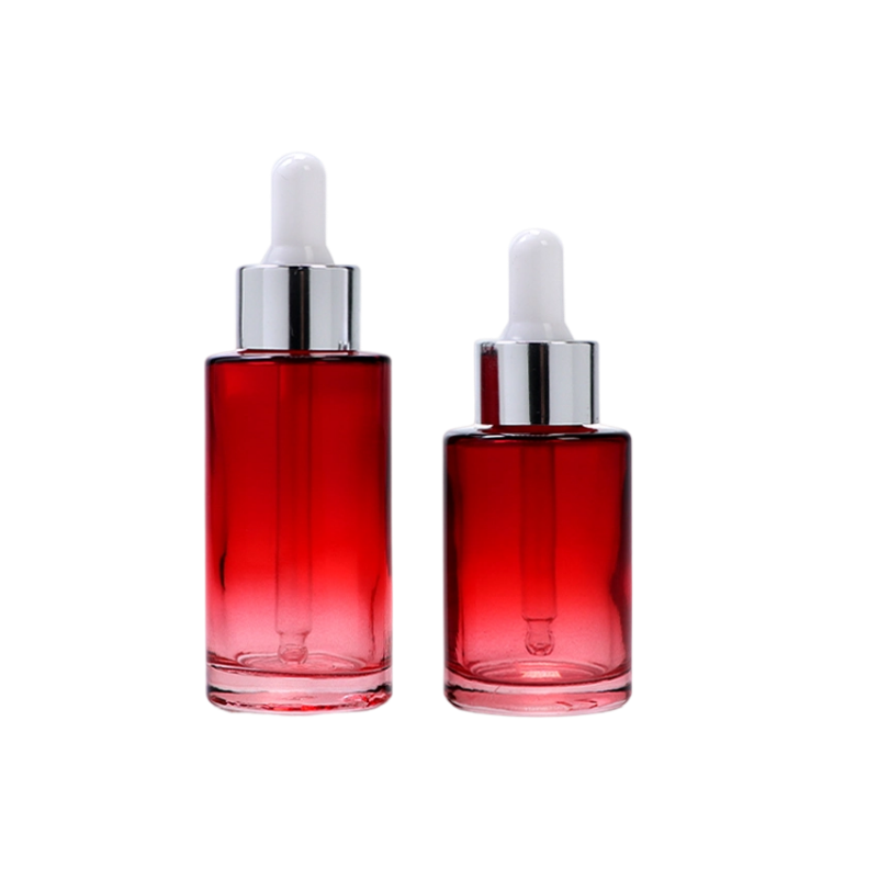 30ml 40ml Botol Penetes Kaca Kosmetik Gradien Merah